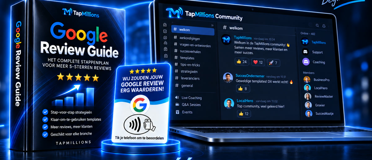 De Google Review Guide, de NFC kaart en de TapMillions community